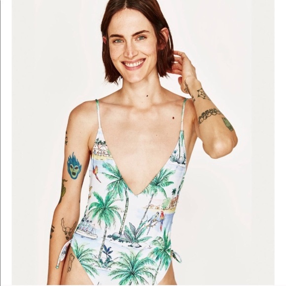Zara Other - NWT zara tropical one piece swimsuit